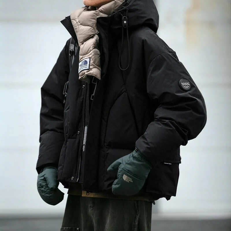 

Cleanfit Deconstructed Patchwork Design Men's down Jaet Winter Outdoor Windproof Workwear 90 White Du down Coat