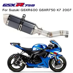 Motorcycle Exhaust Muffler Full System Middle Link For Suzuki GSX R600 R750 GSXR600 GSXR750 K7 2007 Exhaust Connector Mid Pipe