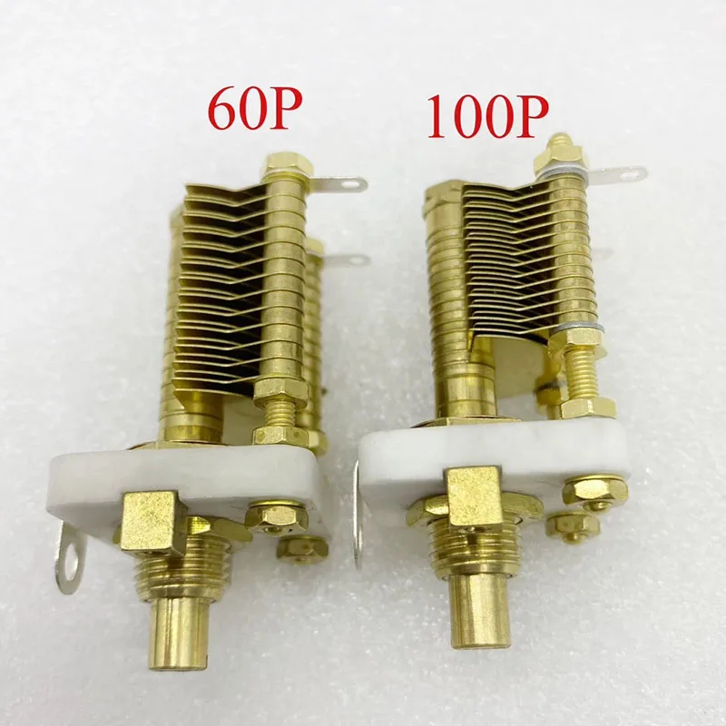 High Frequency High Q Value CW2F Ceramic All Copper Single Air Variable Capacitor 60P/100P Beauty Medical Small Loop Antenna