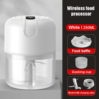 USB electric garlic grinder, mini meat grinder, 250ML blender, kitchen ginger, chili, vegetable chopper, food grinder