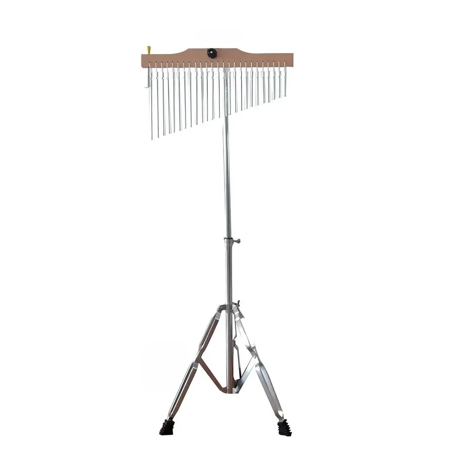 

25-тонный ветряной колокольчик с подставкой, профессиональные серебряные алюминиевые колокольчики с белой деревянной рамой, музыкальный ударный инструмент для