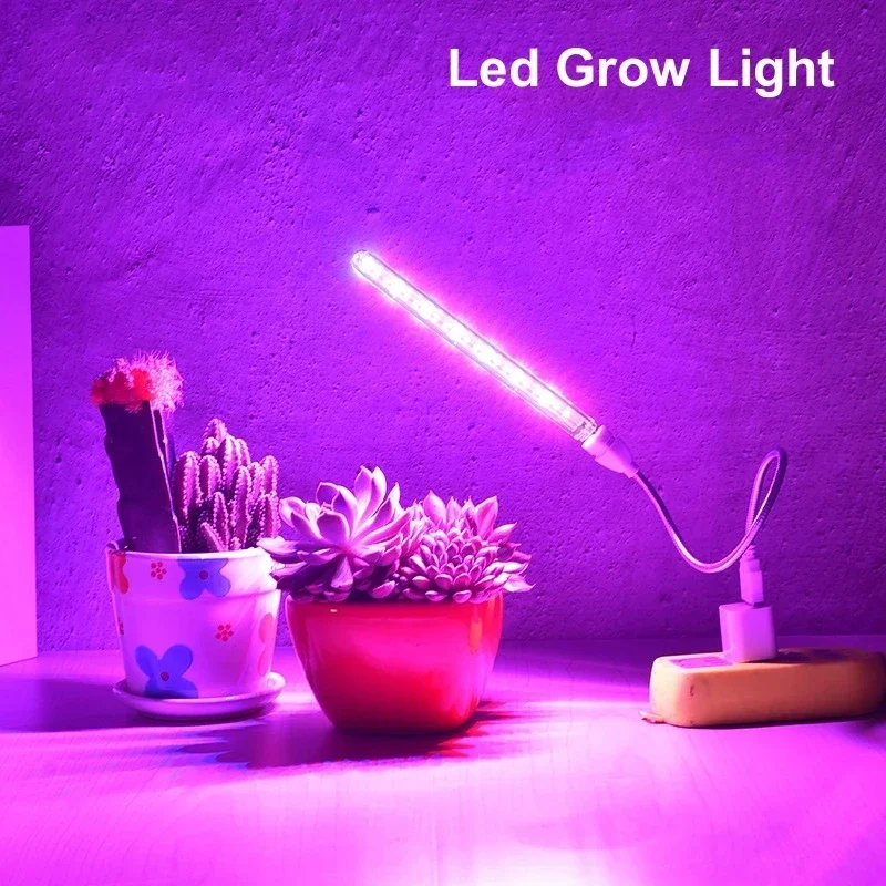 8/21 Leds Grow Light Full Spectrum Plant Lamp with Flexible Hose Indoor Greenhouse Phyto Lamp Flower Seedling Hydroponic Light