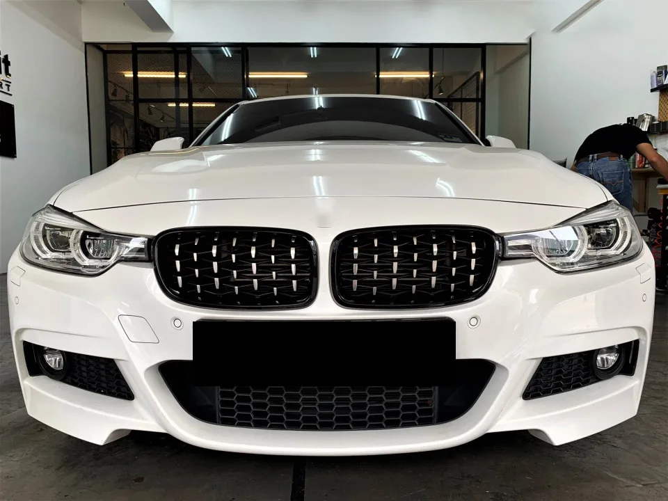 Xvip glänzender Double Line Style Front stoßstangen grill für BMW 3er F30 F31 F35 2013-19 320i 325i 328i Silber Diamant grill – Detail 34