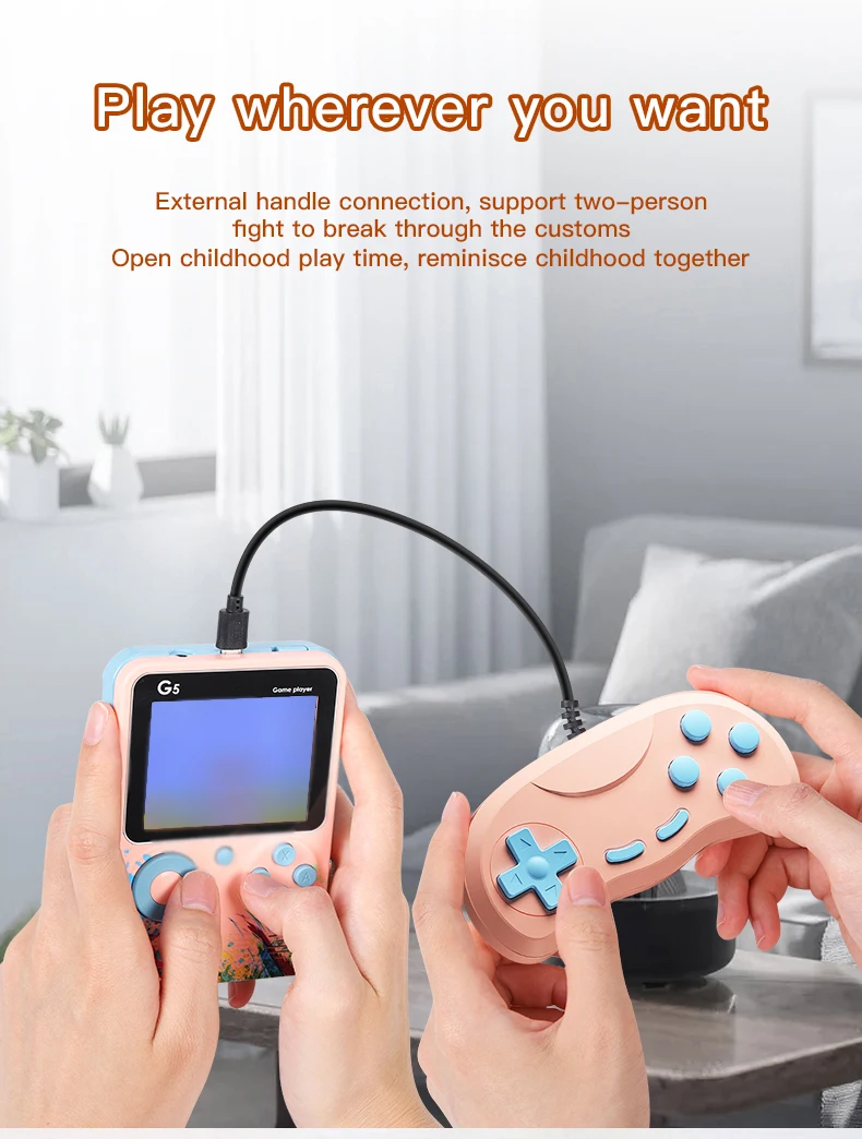 Mini consola de juegos portátil, 500 juegos clásicos integrados, pantalla de 3,0 pulgadas, consola de videojuegos Retro portátil, Joypad, compatible con 2 jugadores