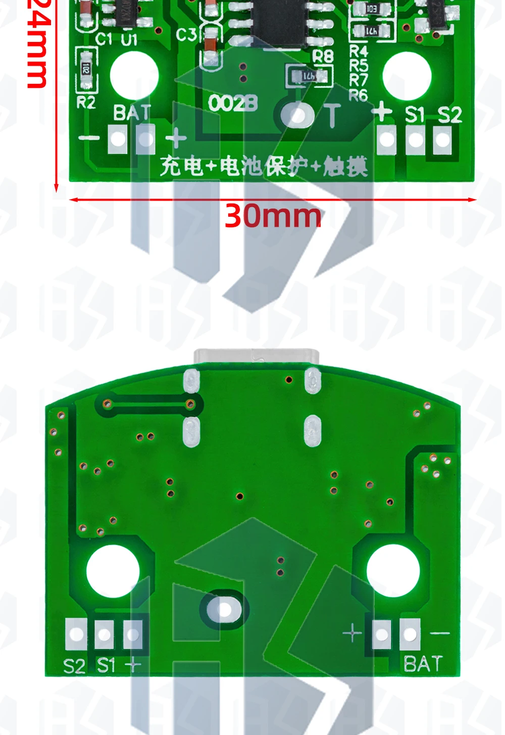 8W Typ-C Tischlampe Leiterplatte USB-Ladung Drei-Stufen-Stufenlose Dimmung LED-Touch Kleine Nachtlampe Steuermodul Grün – Detail 5