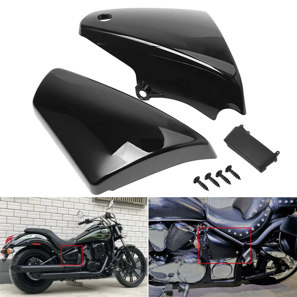 

Motorcycle Black Battery Side Fairing Covers For Kawasaki Vulcan 900 VN900 Classic Custom 2006-2020