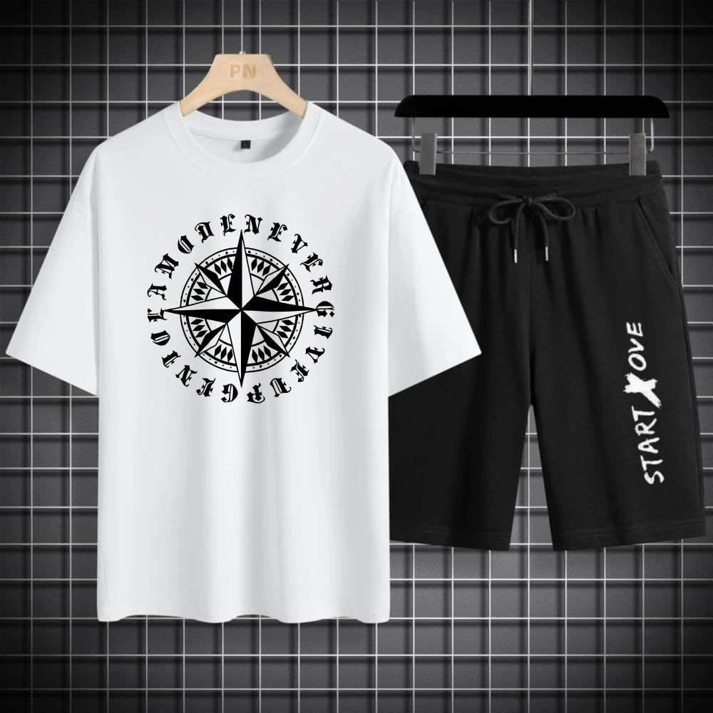 

1pcs Men's t-shirt Sets 2026 Spring/Summer outfits two piece Y2k tracksuits 3D Printed men's sports suit Graphic two-piece set