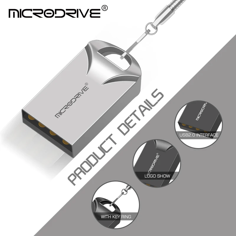 Mini USB แฟลชไดรฟ์ไดรฟ์ปากกา USB 2.0 Pendrive 64GB 32GB 16G 8G 4G Flash Memory Stick พร้อม Key แหวน 128GB U Disk ของขวัญสร้างสรรค์
