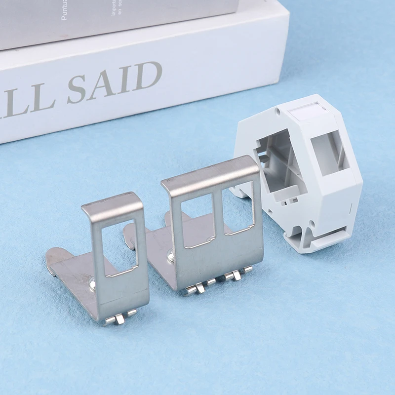 1 Port 2 Ports DIN Rail Keystone Adapter For 35mm DIN-Rail Electrical Distribution Box Metal Mounting Keystone Jack Holder