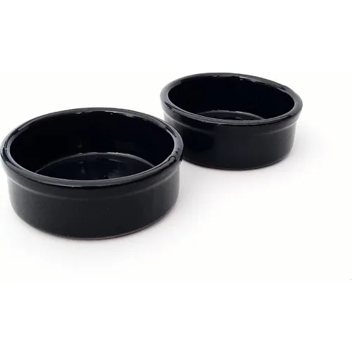 Bnb Tableware Full Glazed Clay Souffle Bowls Black 12 Li