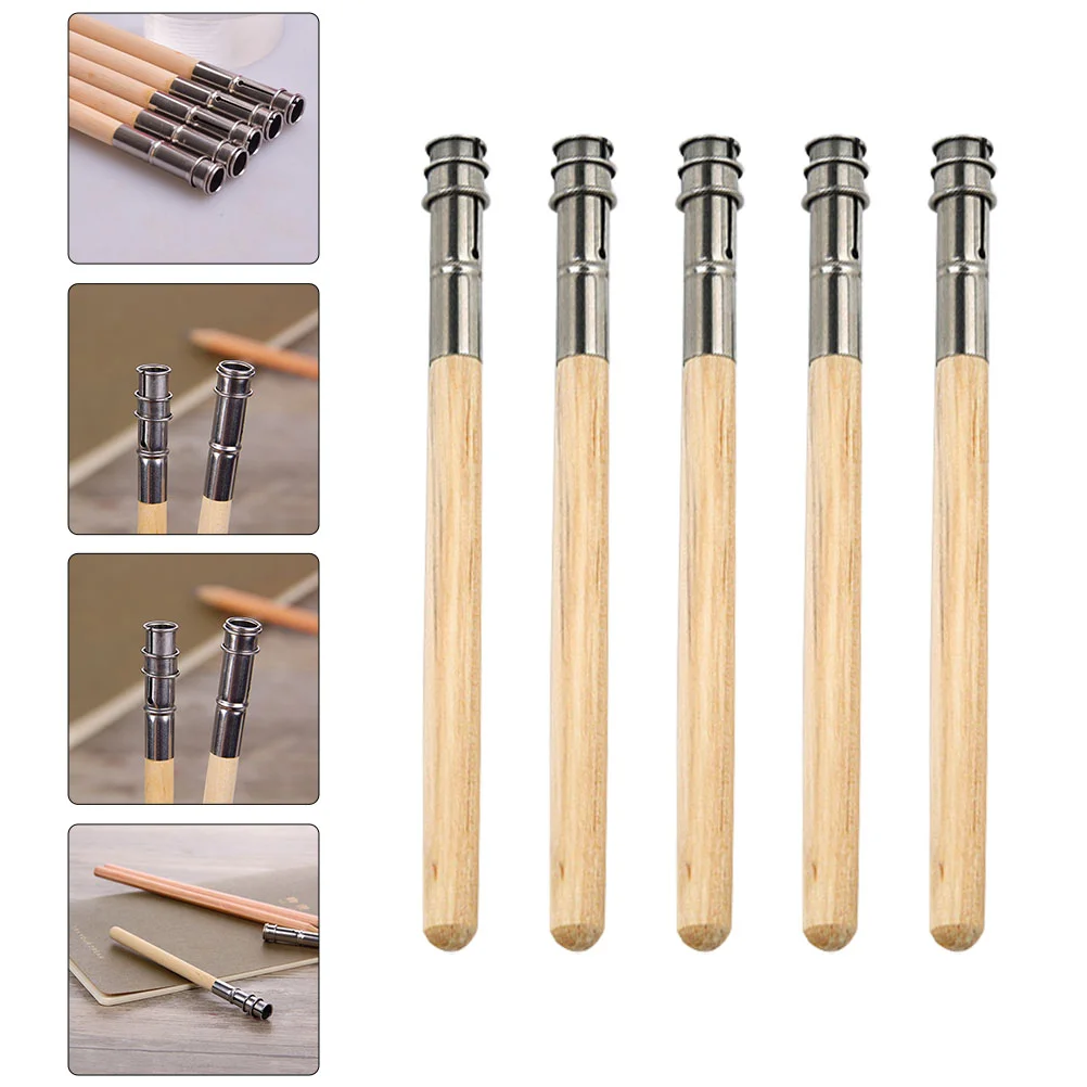 5 Pcs Pencil Extenders Practical Pencil Holders Sketch Pencil Extension Rods Sketch Pencil Extenders Pencil Lengtheners