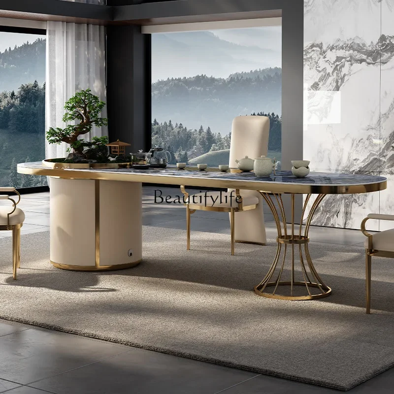 

yj21 Light luxury modern simple living room home tea table and chair combination