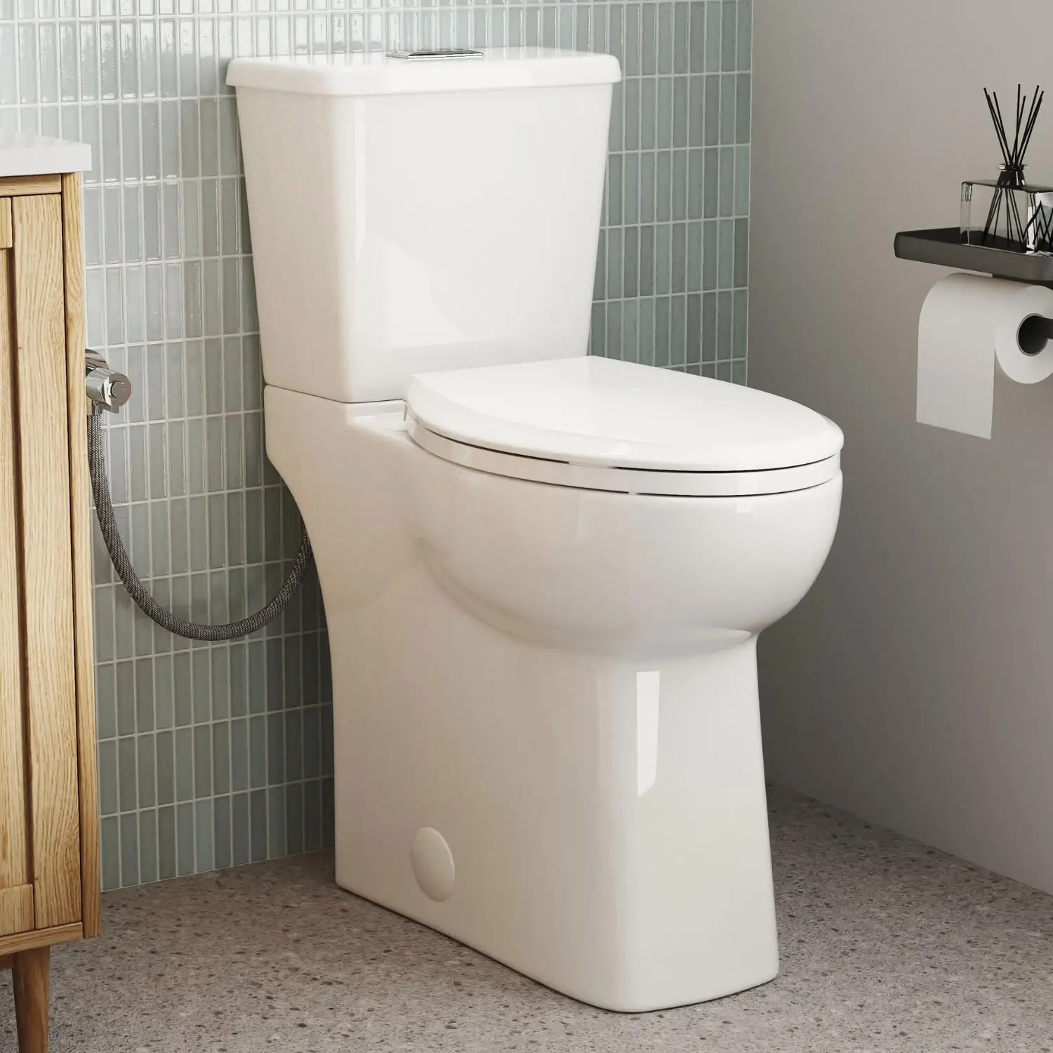 

21 Inch Tall Toilet With Skirted Design, Two Piece Extra High Toilet for Tall Height & Seniors, 1.1/1.28 GPF Dual, Custom