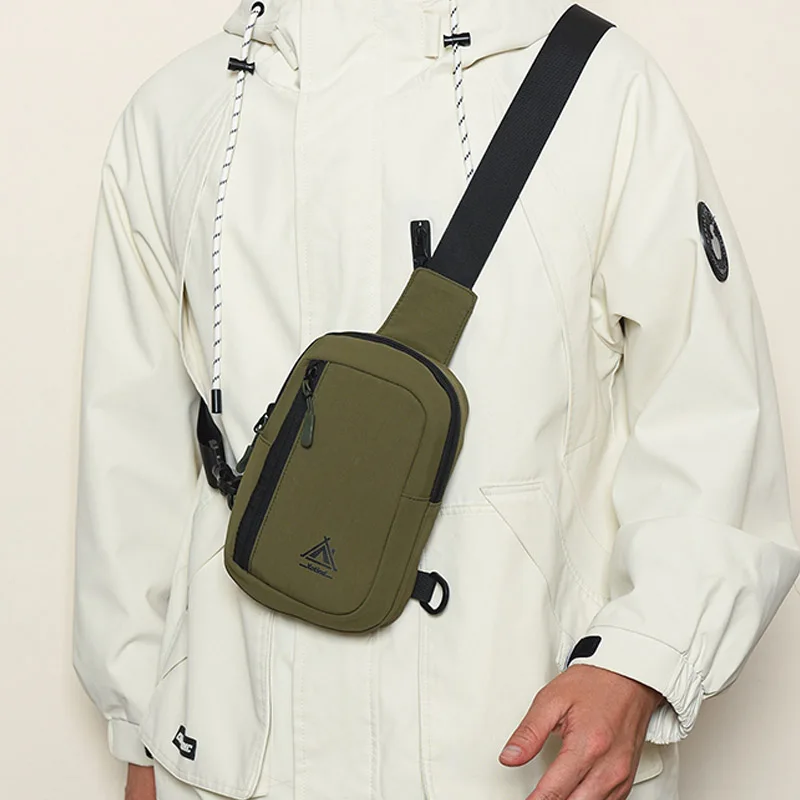 Marken-Brusttasche für Herren und Damen, modische Umhängetasche, wasserdichtes Nylon für Outdoor-Aktivitäten, Laufen, Radfahren, Reisen, Handytasche – Detail 13