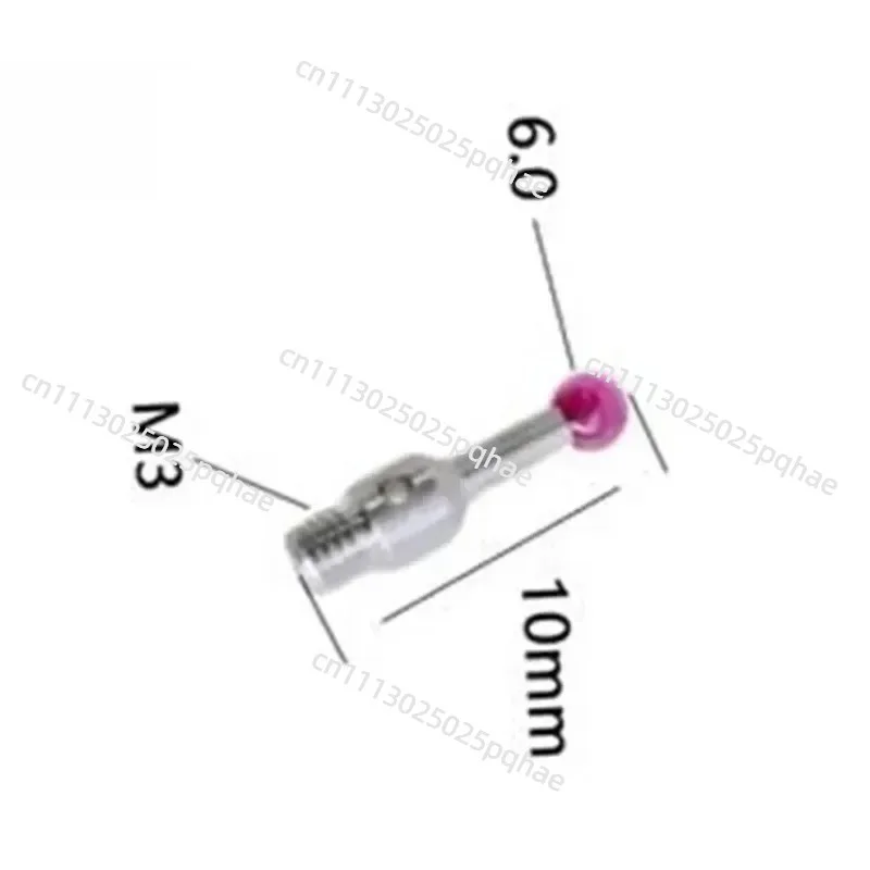 1PC CNC CMM Probe Tip 6.0mm Ruby Ball 3D Tester Sensing M3 Tip 10mm Touch Probe Stylus 03969326 / NCA7-7-50043