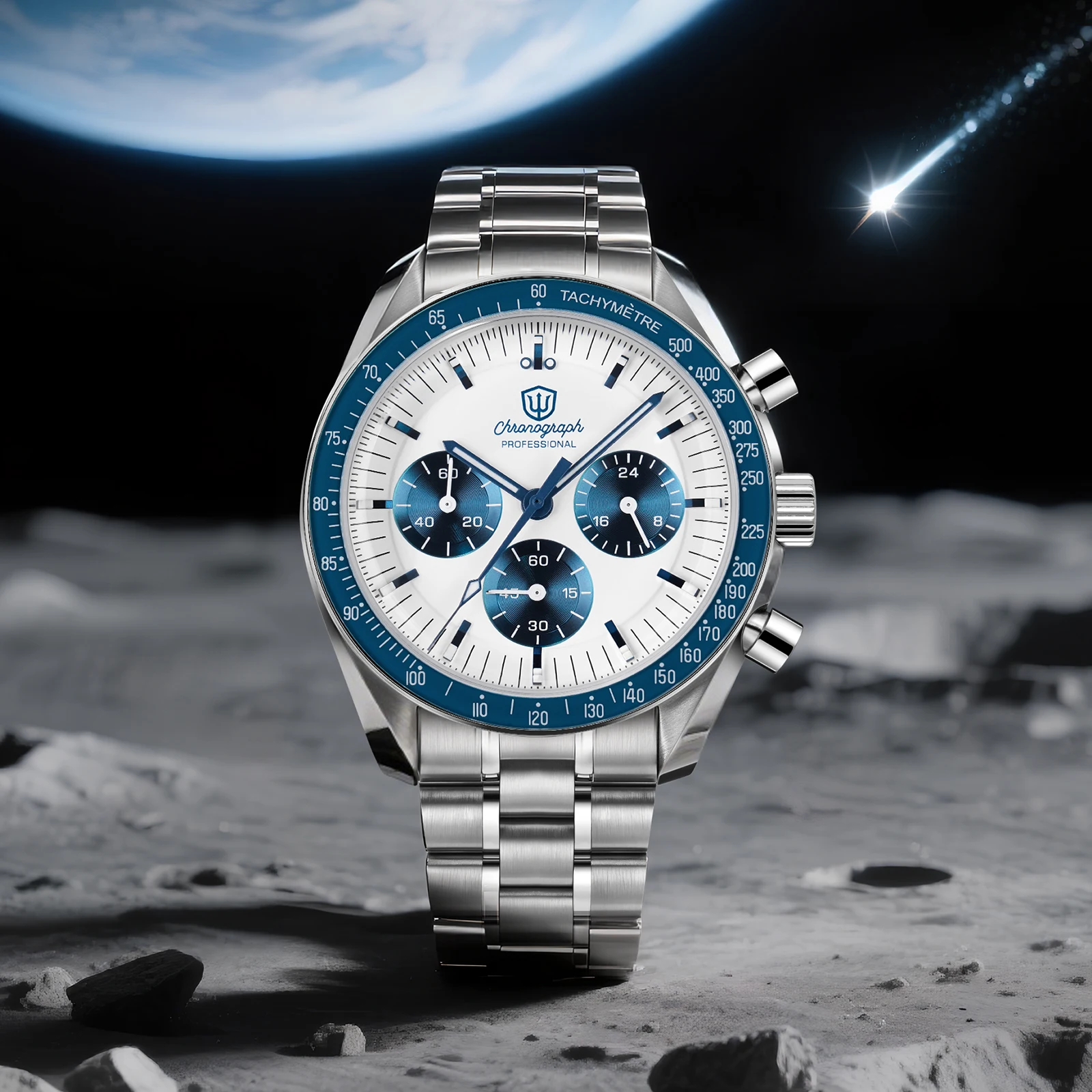 WACK SEIKO VK63 MECAQUARTZ Tricompax Chronograph Watch Movement 3 Hands