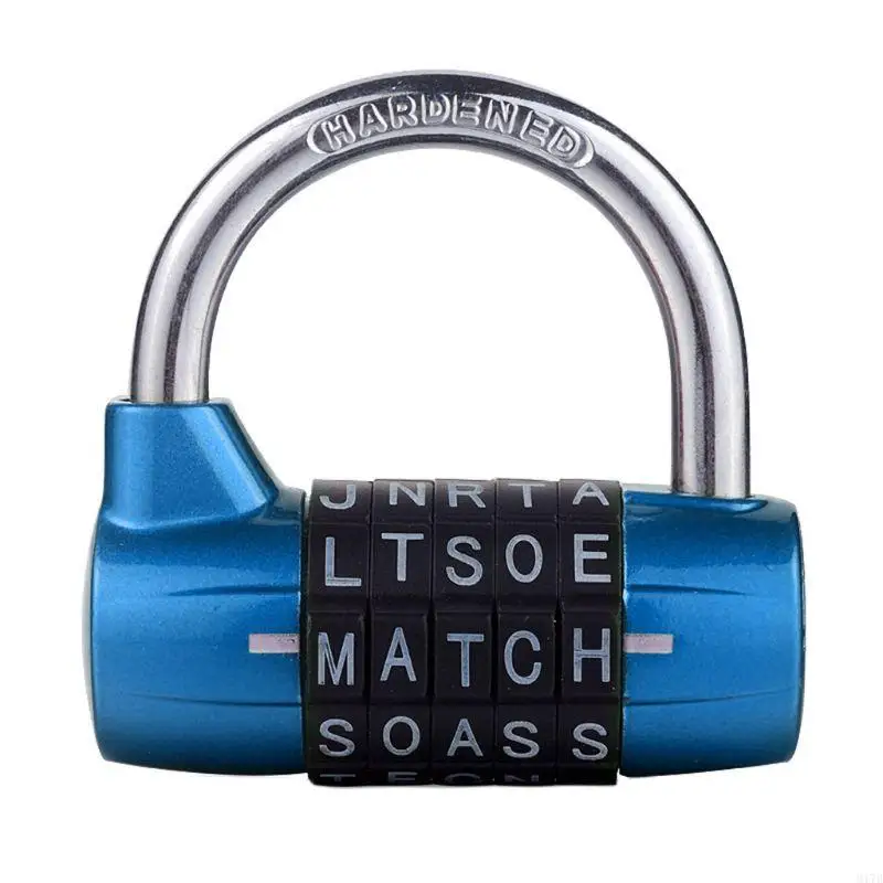 M17D Padlock 5 Letters Combination Password Sturdy Security Padlock Dial Locker