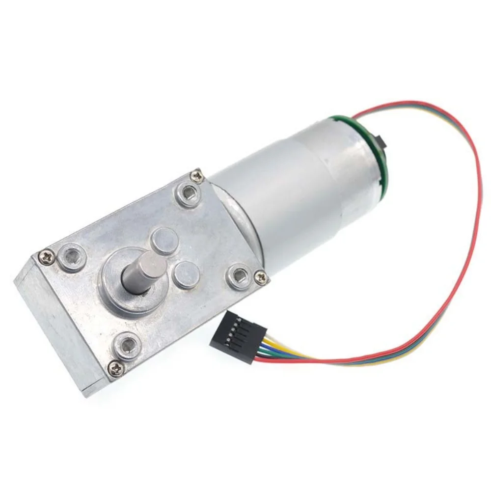 5840 555 DC Worm Gear Motor 12V 24V High Torque Self Locking Turbo Worm Encoder Gear Motor Reducer Forward Backward Gearbox