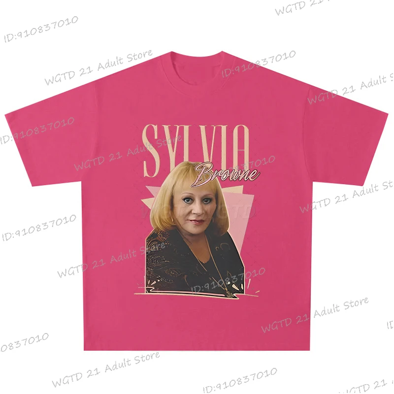 

Винтажные женские футболки с принтом Sylvia Browne, летняя хлопковая уличная одежда с короткими рукавами, Camisetas Mujer, повседневные футболки