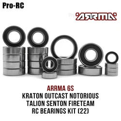 For Arrma 6S Kraton Outcast Notorious Talion Senton Fireteam Bearings Kit (22) 1/7 1/8 Rc Truck Car