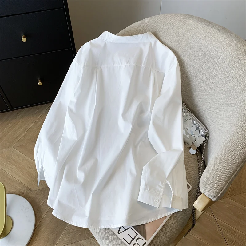 Женская белая рубашка с завязками в виде банта, кружевной дизайн Y2k, элегантная французская офисная девушка, база 2000-х годов, модная осенне-зимняя рубашка с длинными рукавами