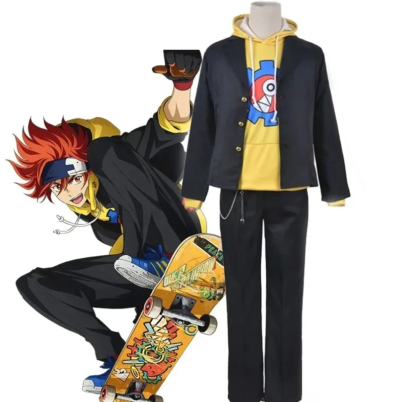 ♥ 2026 New SK8 The Infinity Cosplay Reki Kyan Costume SK s Eight Skateboard Uniform Suit Yellow Hoodie Sweatshirt Bl ★ Look at m view 3