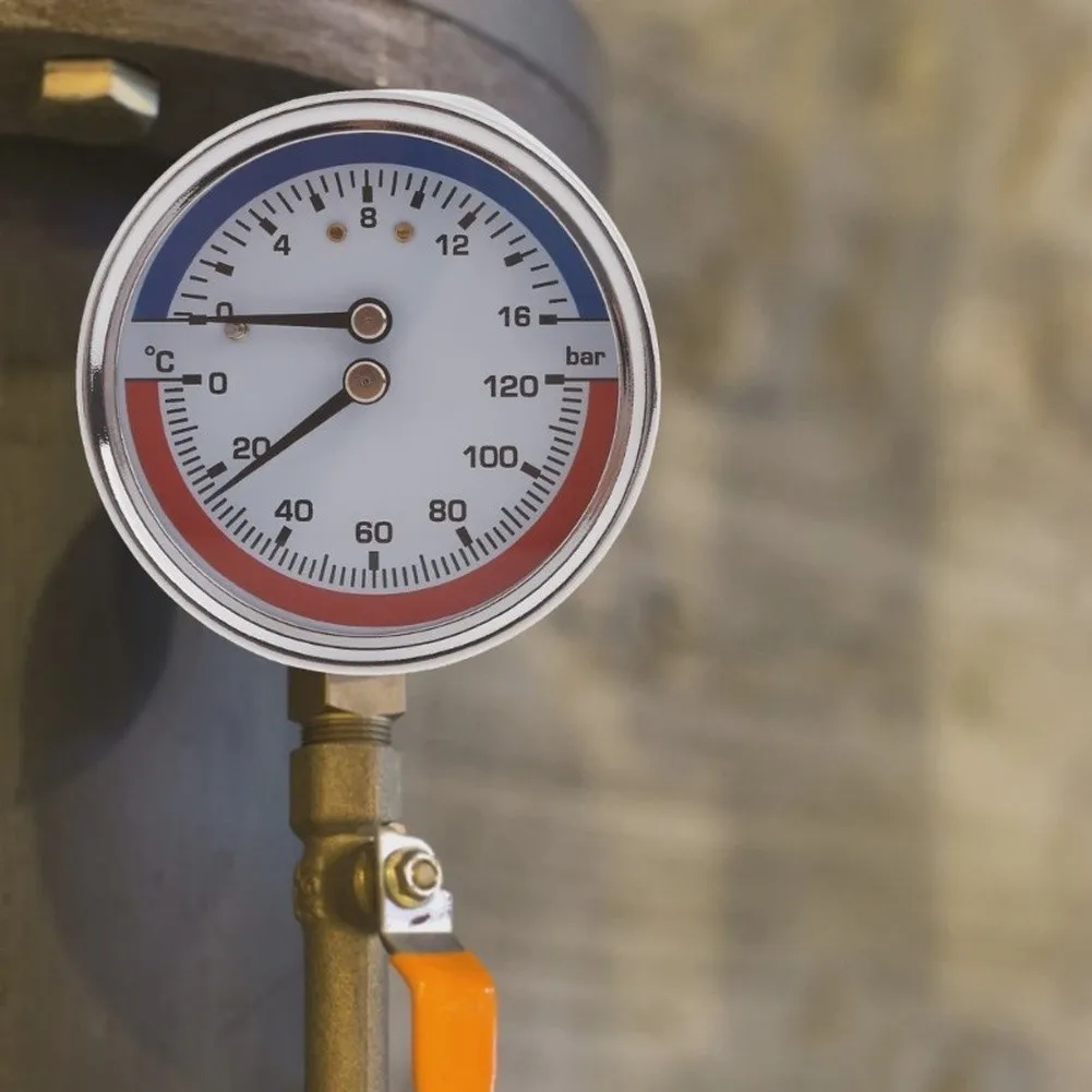 Boiler Temperature Pressure Gauge 0-120℃ 0-10bar For Underfloor Heating Boiler Temperature And Pressure Gauge