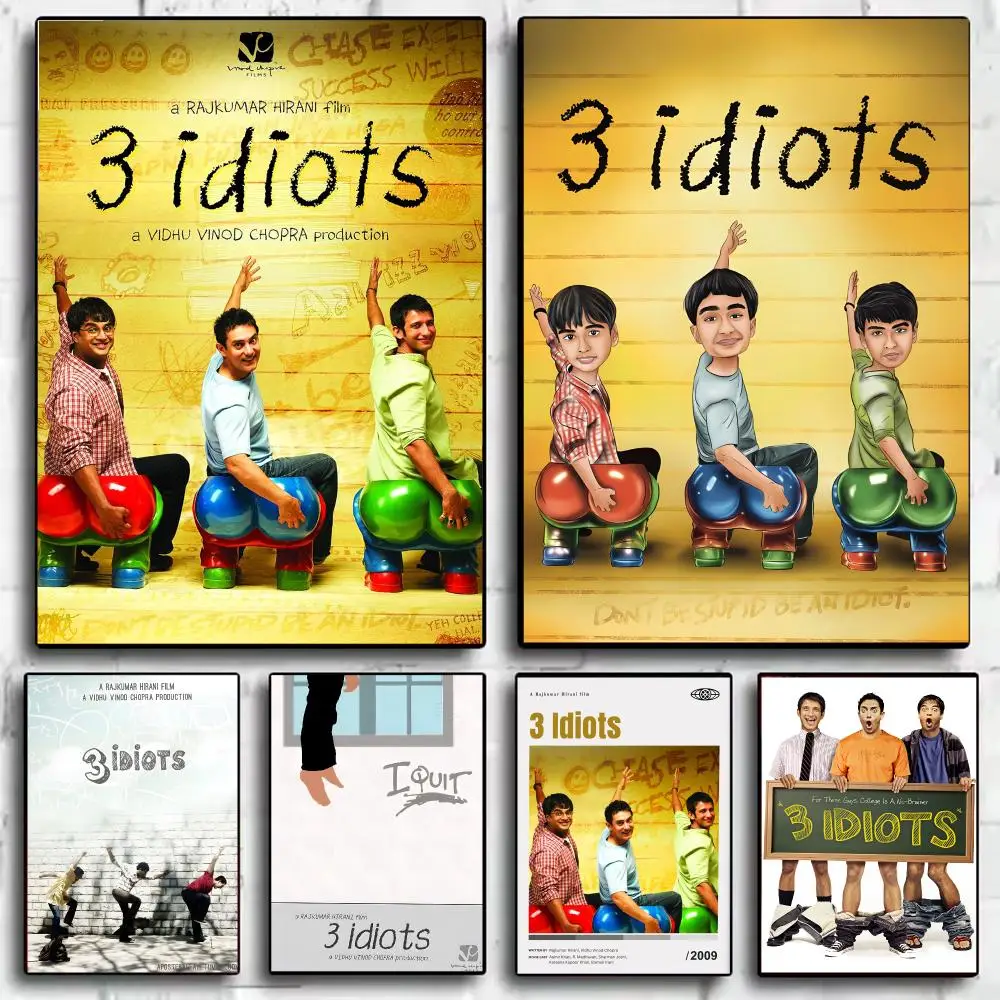 Famous Movie 3 Idiots Poster Modern Minimalist Wall Art Prints for Bedroom Living Room Aesthetic Contemporary Decor Gift