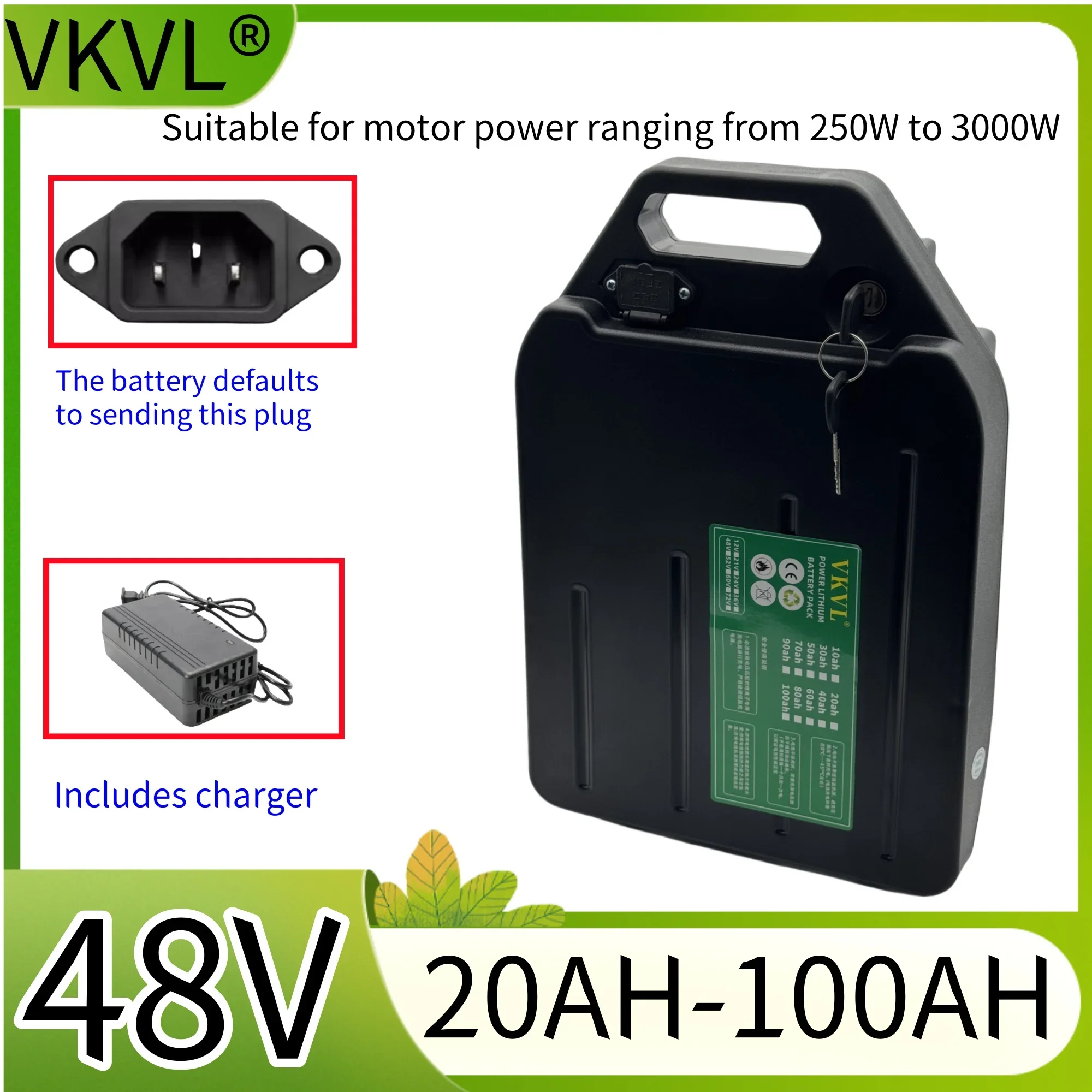 

Air fast transportation，Send within 24 hours，48V100AH，18650 lithium battery，Lithium battery pack，Suitable for motors below 3000W