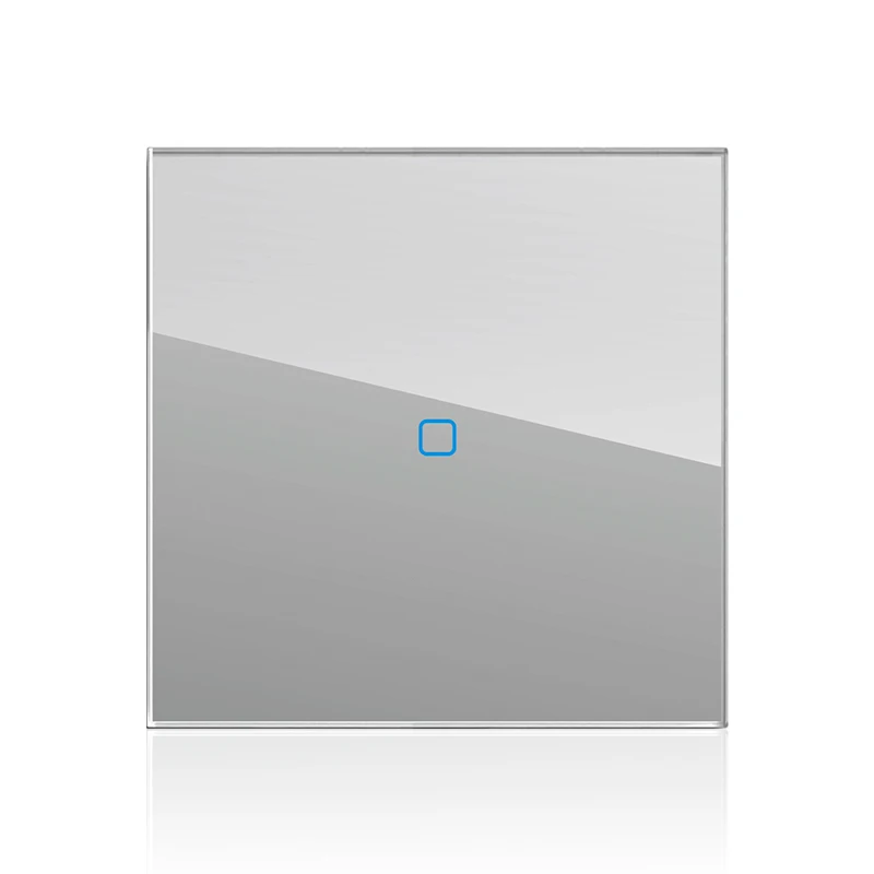 5PCS UK Standard 250V Wall Socket Panel Reset Button Switch Tempered Glass 86 Type 16A Switch Customizable Logo Gray CE For Cert