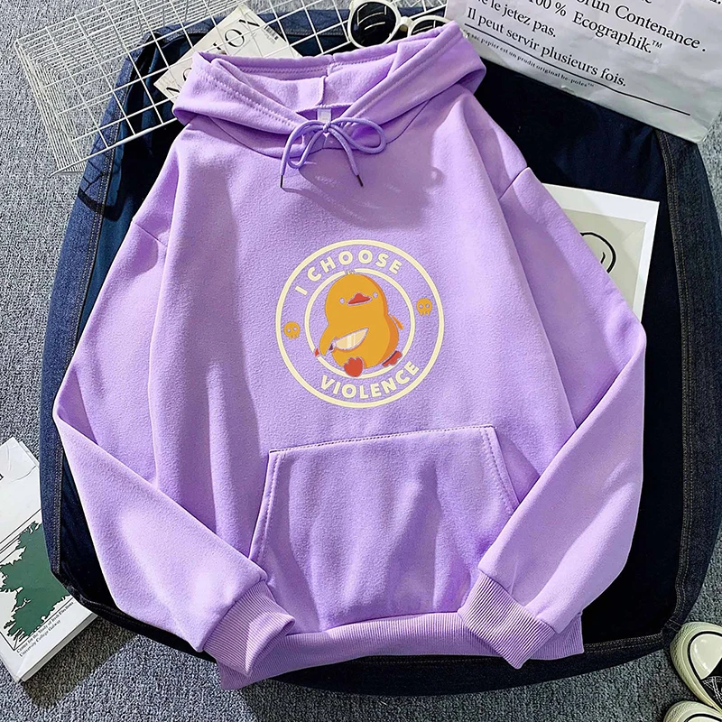 Autumn Hoodie Women's Casual Hooded Sweatshirt Creative Hoodie Matching Streetwear Little Yellow Duck Monogram Print Hoodie