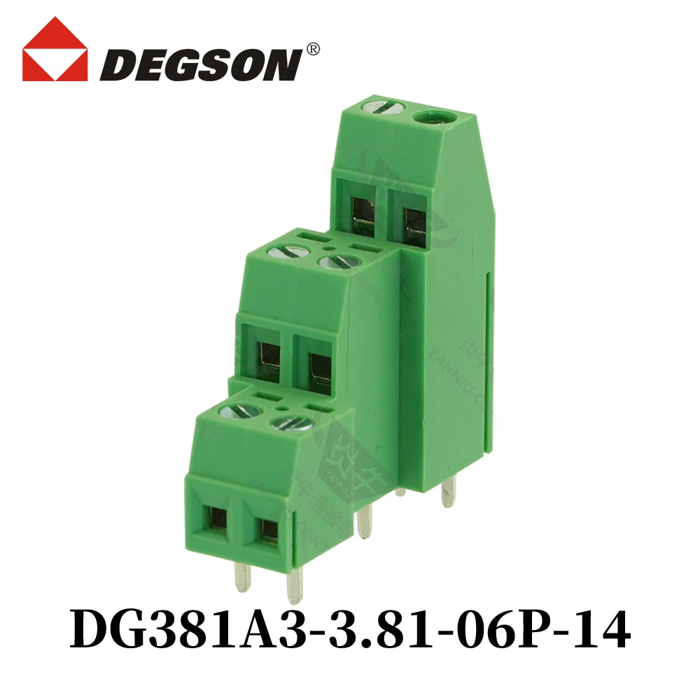 10Pcs DEGSON DG381A3-3.81-02P-14-00ZH Screw Connector PCB Terminal Blocks KFDG381A3 2P-12P UL94V-0 Phoenix Contact 12A 160V