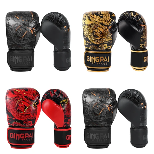 Imagen 2 del producto Guantes de boxeo de dragón profesionales para adultos Sanda Muay Thai, guantes de lucha para hombres y mujeres, saco de arena de entrenamiento, lucha libre MMA, 10/12/14oz