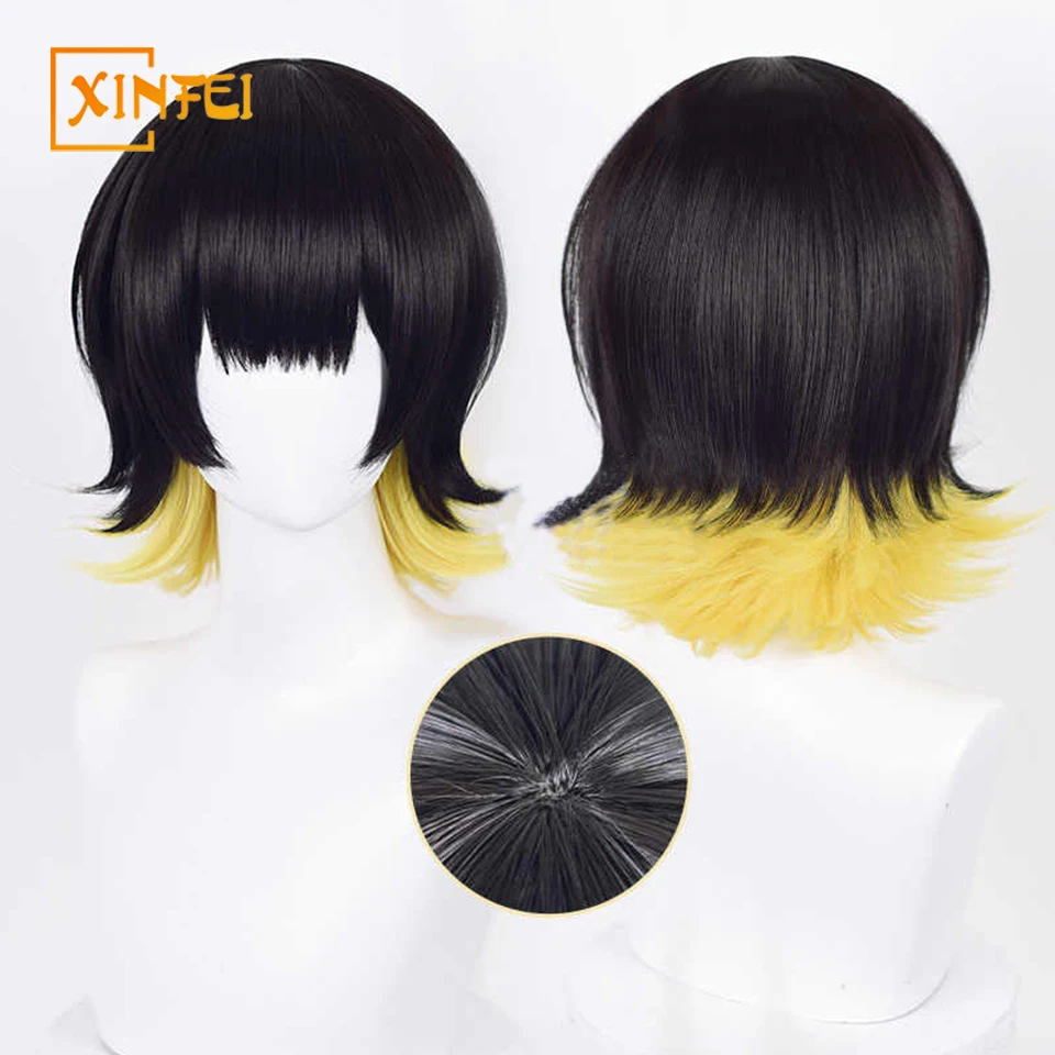 

XINFEI Cosplay Wig Men Heat Resistant Synthetic Wig Halloween Carnival Role Play Props Rose Net Wig