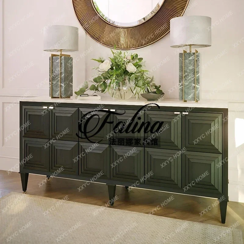 

NN Light Luxury Door Cabinet Solid Wood High-end Living Room Against The Wall To Enter The Home Cabinet Customization