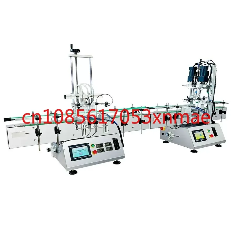 Full Self-Assembly Line Filling and Capping All-in-One Machine 4-Head Magnetic Pump Liquid Filling Machine Duckbill