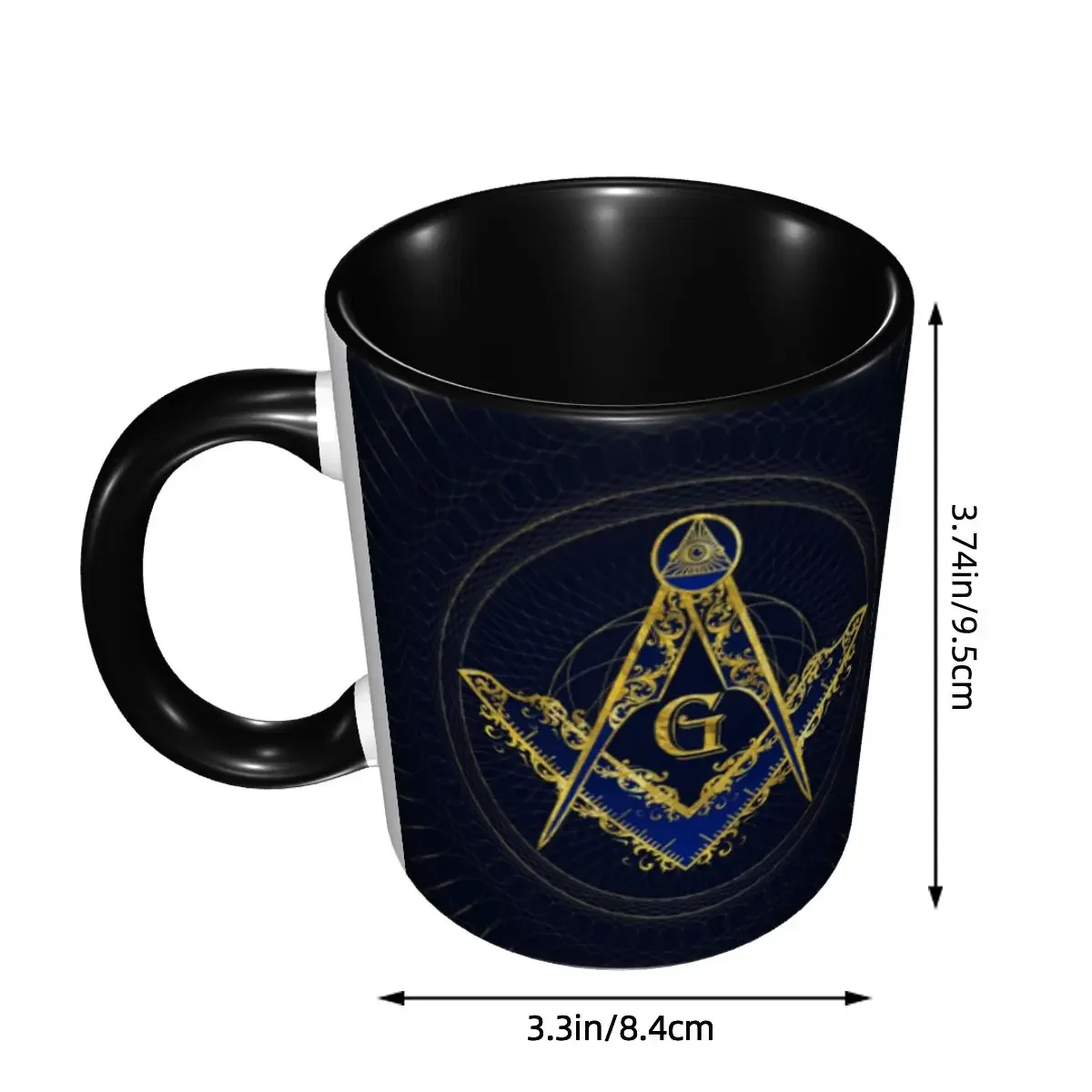 DIY Freemasonry Symbol Square And Compasse Ceramic Mugs Personalized Masonic Coffee Cups Creative Present