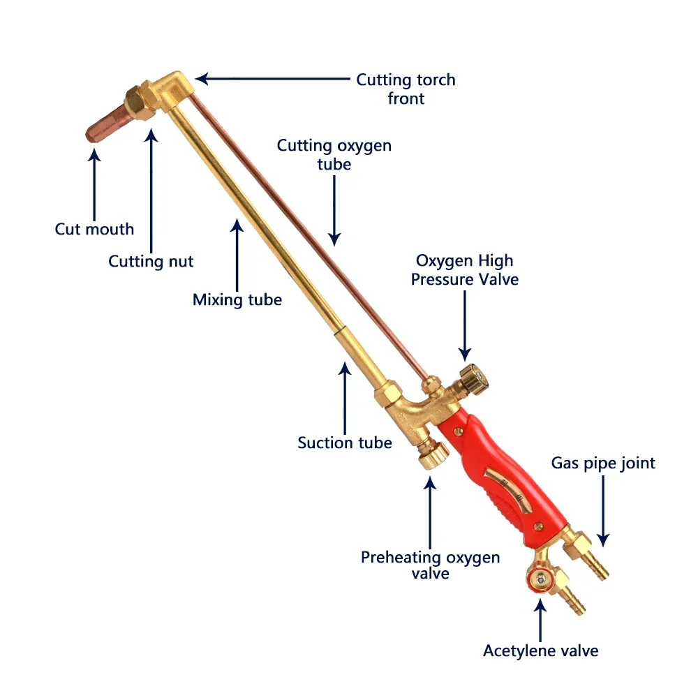 Gas Copper Suction Cutting Torch G01-100 Oxygen Acetylene Gas Cutter Torch Aluminum Valve Knob Wholesale