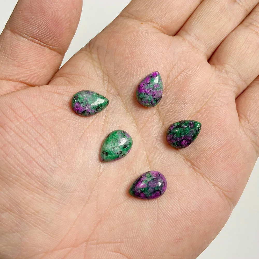 Wholesale 10pcs Natural Stone Cabochon Flat Patch Waterdrop Amethysts Cabochon For Making Ring Earring Brooches DIY Accessori