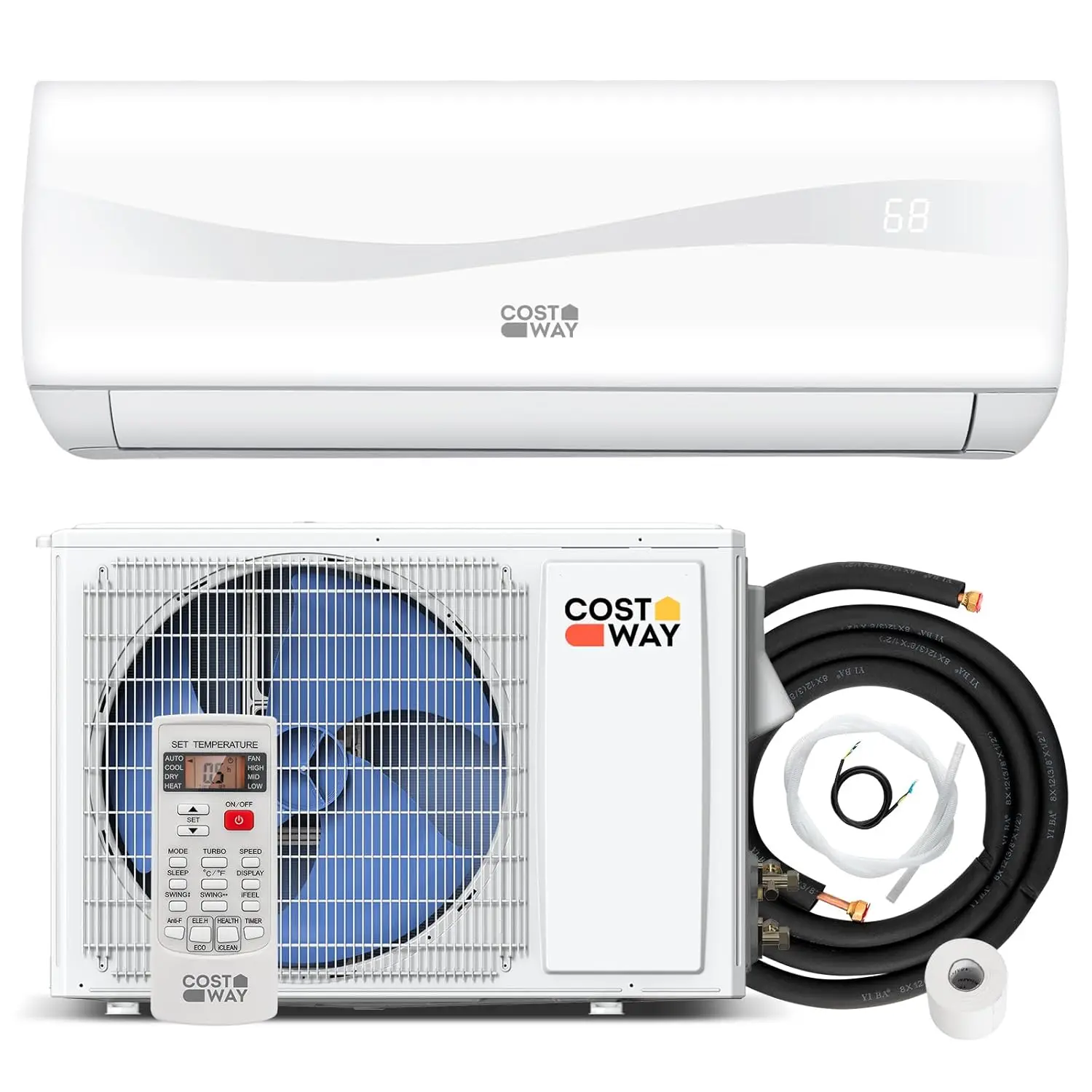 12000BTU Mini Split Air Conditioner& Heater | 20 SEER2 115V Wall-Mounted Ductless AC Cools up to 750 Sq. Ft, Energy, Custom