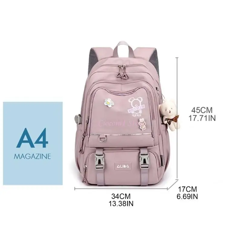 Y1UB SCUOLA SCUOLA NYLON SCHUOLA SCHUOLA DAYPACK MULTI POCHE PER STUDENTI GIRRI
