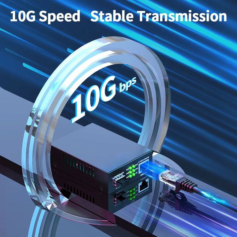 SUMMITEK 10Gbps SFP + الألياف إلى RJ45 محول الوسائط RJ45 إلى SFP + 10/100/1000M/2.5G/10G إيثرنت 10000M محول جهاز الإرسال والاستقبال