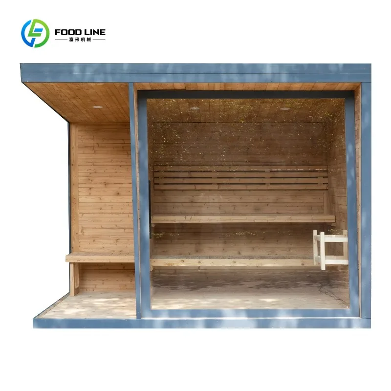 Customized Outdoor Sauna Finnish Pine Gym Bedroom Use Wood Outdoor 2 Person Sauna with Sauna Stove 3kw