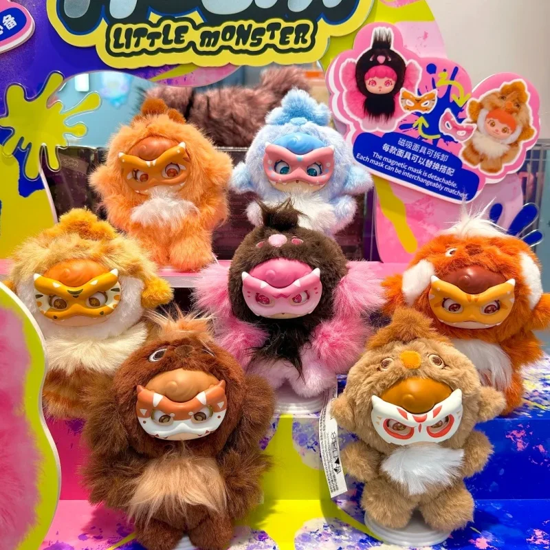 

Genuine Mochi Little Monster Series Blind Box Magnetic Mask Cute Plush Doll Bag Pendant Desktop Ornament Gift For Girls toys