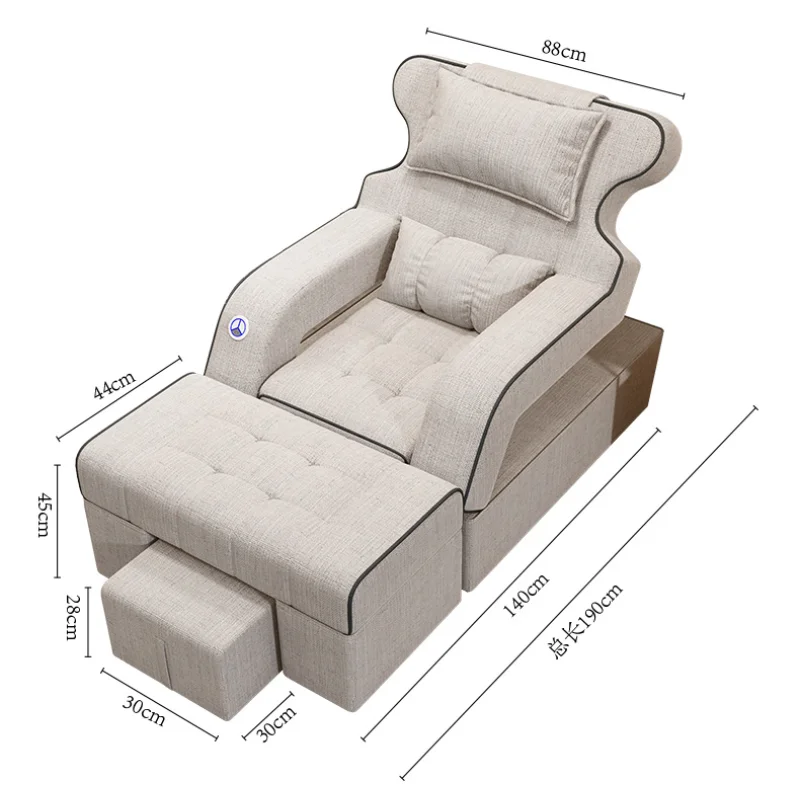 كرسي مسند القدمين ، كراسي بيضاء ، ملحقات صالون تجميل الأظافر ، أثاث محطة سبا