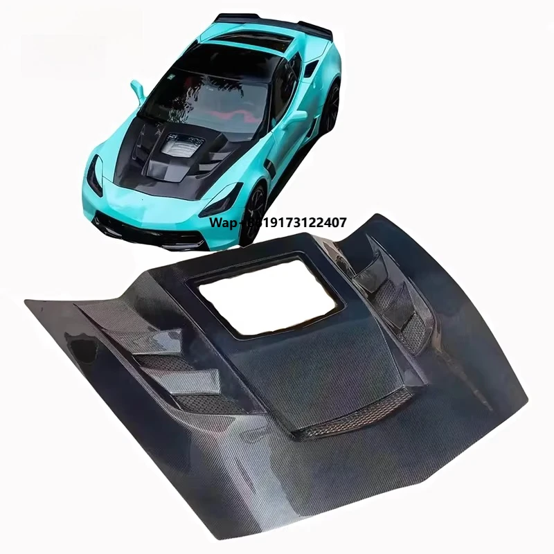 

Suitable for 2015-2019 C7 High Quality Transparent Carbon Fiber Engine Engine Bonnet Hood