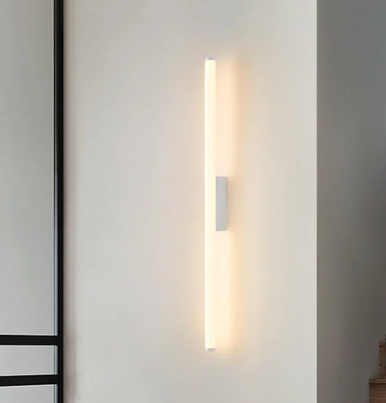 TechHPModern Bedroom Bedside Led Wall Lamp Minimalism Long Strip Lamps Foyer Backgroud Decoration
