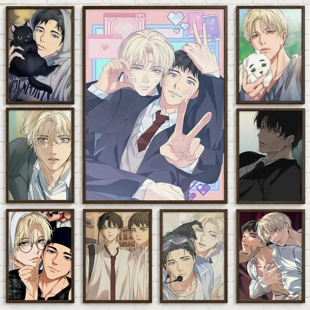 Manhwa Backlight Poster Self-adhesive Art Waterproof Paper Sticker Coffee House Bar Room Wall Decor