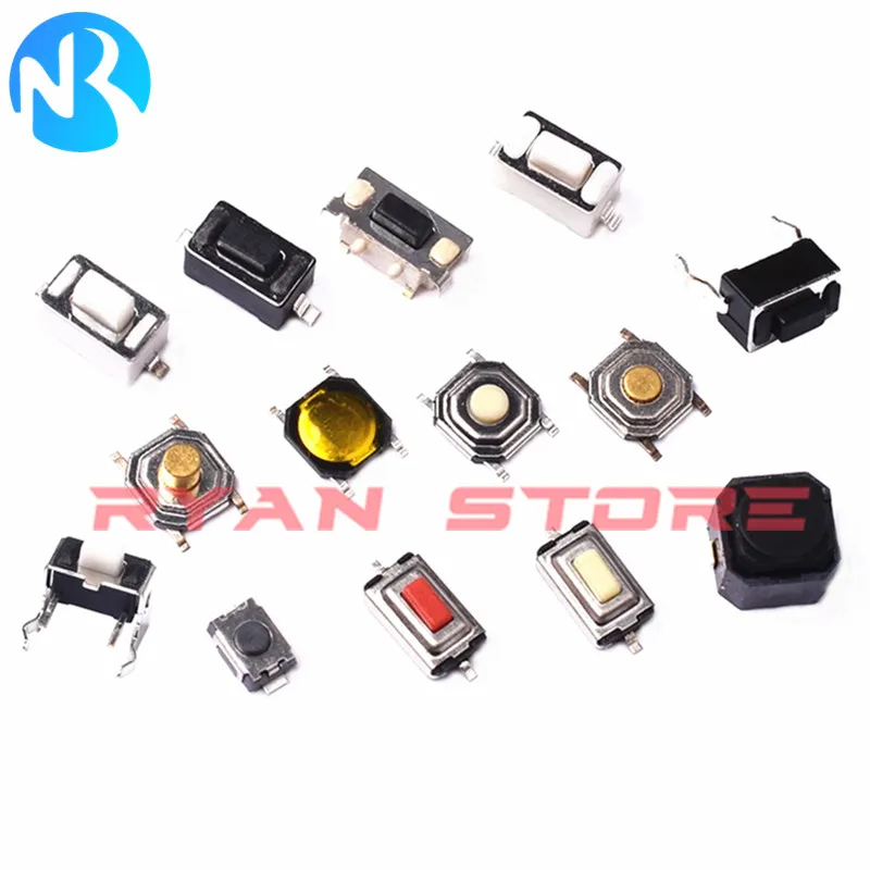 1000PCS 4*4 3*4 3*6 3.5*4.7 3.7*3.7 4.8*4.8 3*5 SMD Tactile Tact Push Button Switch 2/4Pin Touch Micro Switch 3X4X2.5 4X4X1.5MM