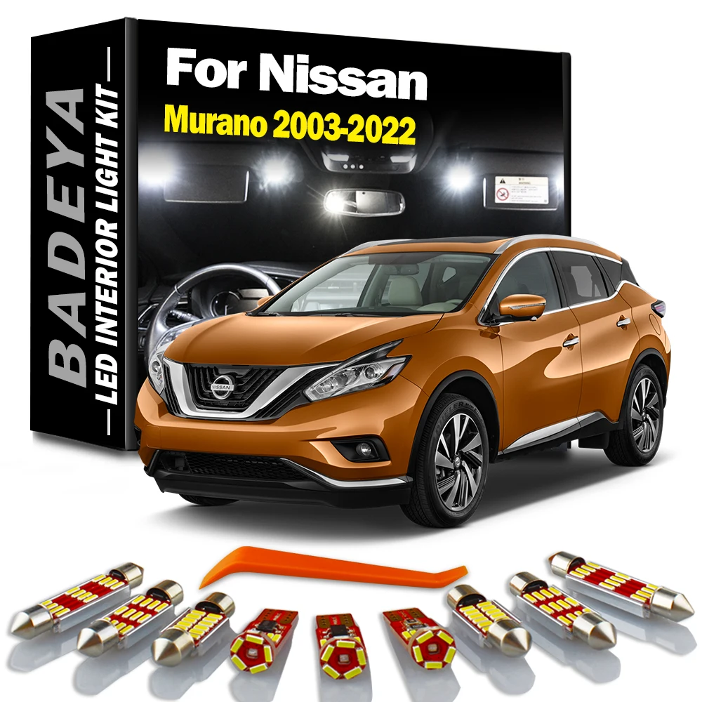 BADEYA LED Interior Door Reading Plate Light Kit For Nissan Murano Z50 Z51 Z52 2003 - 2017 2019 2020 2021 2022 Car Trunk Bulbs